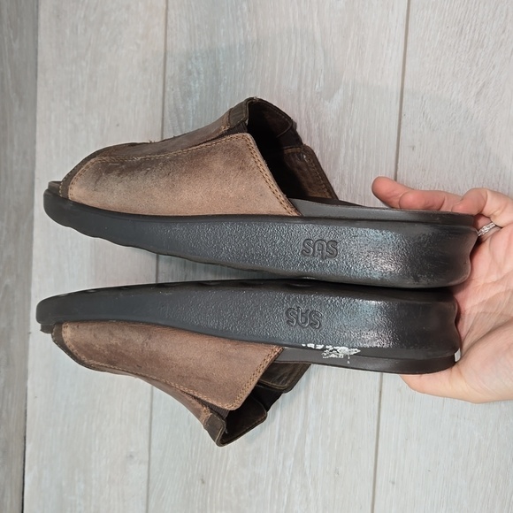 SAS Mens Voyage Leather Wedge Sandals Slide  shoes sz 10.5M - Picture 11 of 15